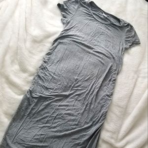 Time&Tru | Rib Knit Bodycon Maternity T Shirt Dress Gathered Shirred Sides